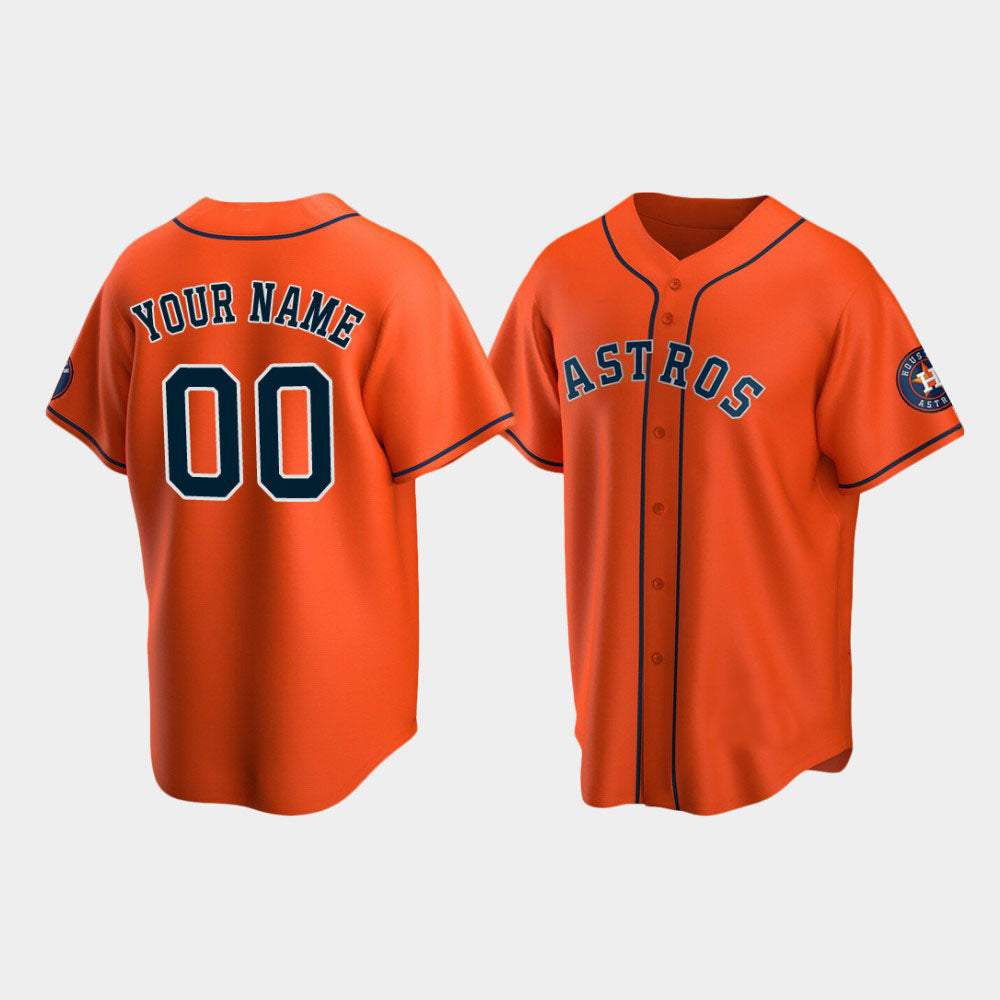 Custom Houston Astros Baseball Jerseys Orange Stitched Jerseys LOGO baseball jersey product view 1