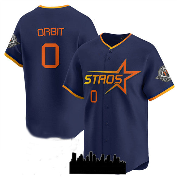 Houston Astros #0 Kaleb Ort Navy 2025 City Connect Limited Stitched Baseball Jersey baseball jersey product view 1