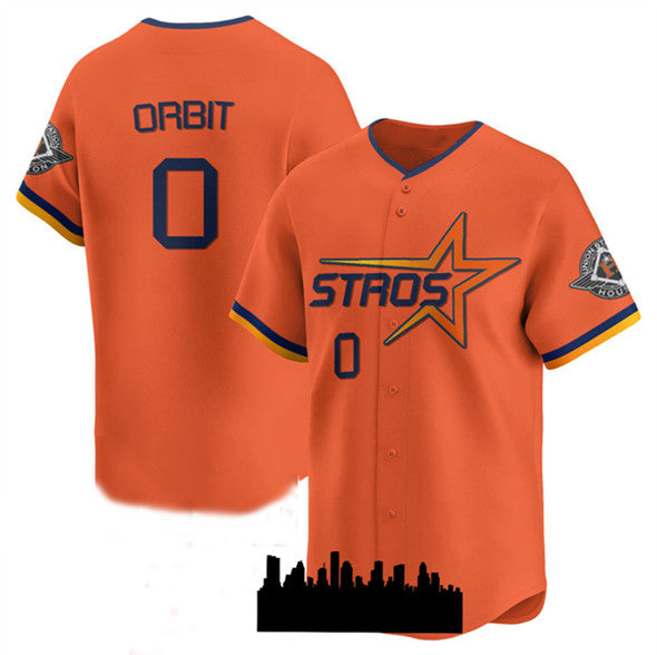 Houston Astros #0 Orbit Orange 2025 City Connect Limited Stitched Baseball Jersey baseball jersey product view 1