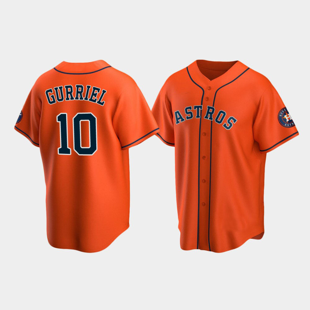 Baseball Houston Astros #10 Yuli Gurriel Orange Stitched Jersey baseball jersey product view 1