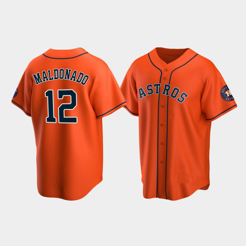 Baseball Houston Astros #12 Martin Maldonado Orange Stitched Jersey baseball jersey product view 1