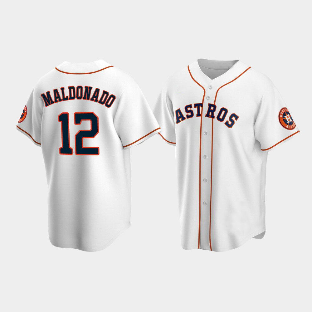 Baseball Houston Astros #12 Martin Maldonado White Stitched Jersey baseball jersey product view 1