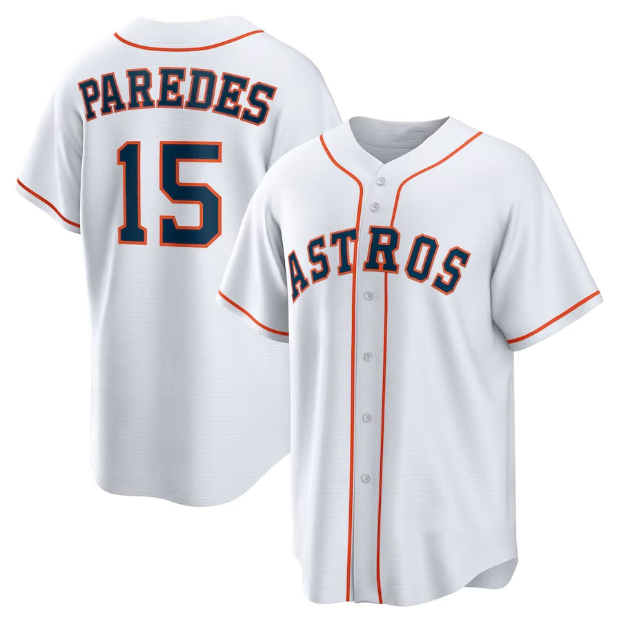 Houston Astros #15 Isaac Paredes Home Replica Jersey - White Stitched Baseball Jersey baseball jersey product view 1