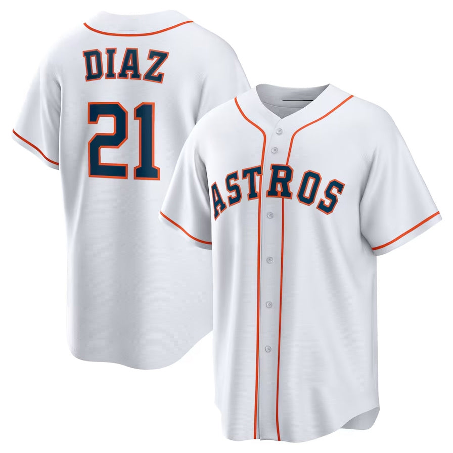 Houston Astros #21 Yainer Diaz Home Replica Jersey - White Stitched Baseball Jersey baseball jersey product view 1