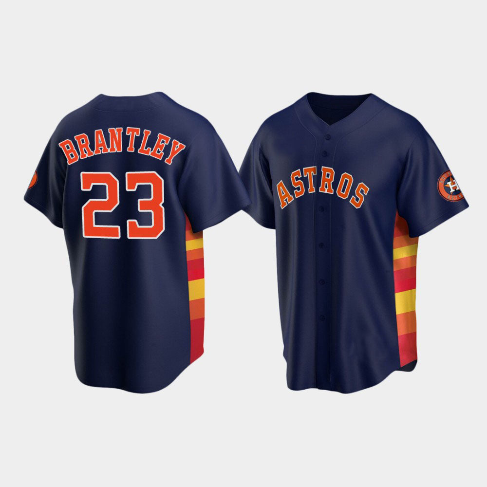 Baseball Houston Astros #23 Michael Brantley Navy Stitched Jersey baseball jersey product view 1