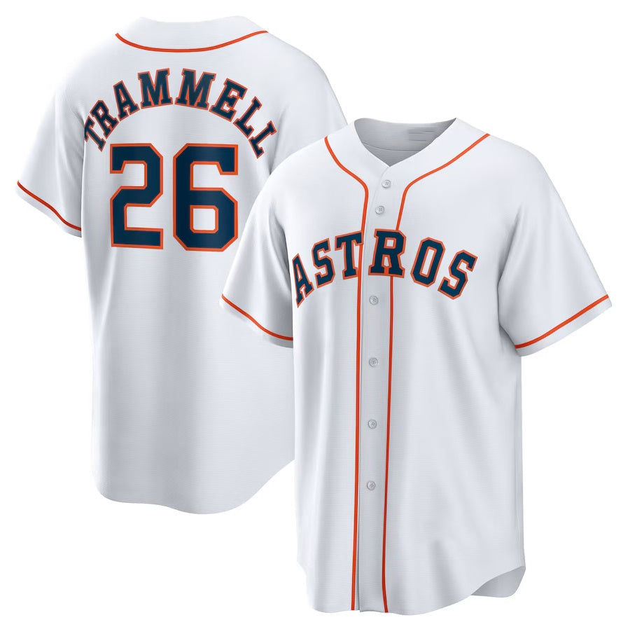 Houston Astros #26 Taylor Trammell Home Replica Jersey - White Stitched Baseball Jersey baseball jersey product view 1