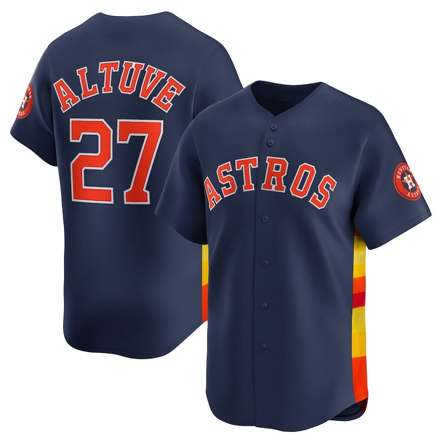 Houston Astros #27 Jose Altuve Alternate Limited Player Jersey - Navy Stitched Baseball Jersey baseball jersey product view 1