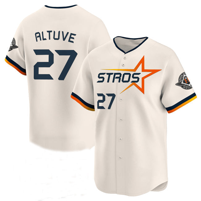 Houston Astros #27 Jose Altuve Cream 2025 City Connect Limited Stitched Baseball Jersey baseball jersey product view 1