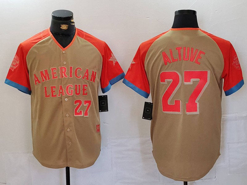 Houston Astros #27 Jose Altuve Number Cream 2024 All Star Limited Stitched Baseball Jerseys baseball jersey product view 1