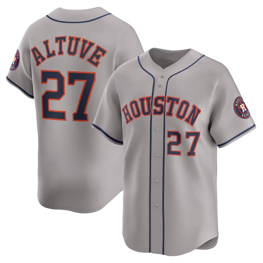 Houston Astros #27 Jose Altuve Road Limited Player Jersey - Gray Stitched Baseball Jersey baseball jersey product view 1