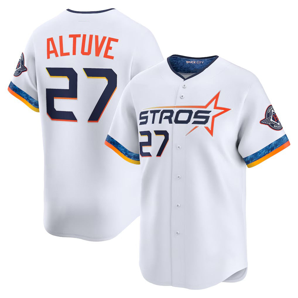 Houston Astros #27 Jose Altuve White 2025 City Connect Limited Player Stitched Baseball Jersey baseball jersey product view 1