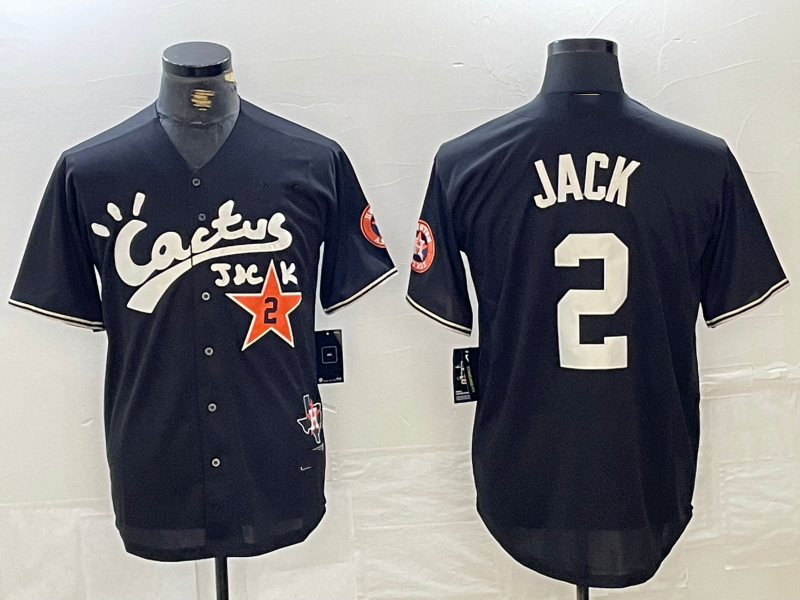 Houston Astros #2 Alex Bregman Black Cactus Jack Vapor Premier Stitched Baseball Jersey baseball jersey product view 1