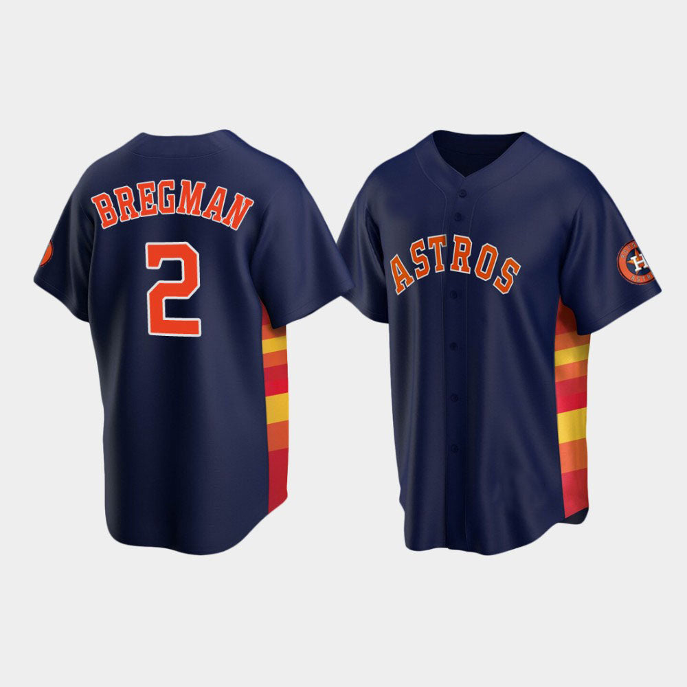 Baseball Houston Astros #2 Alex Bregman Navy Stitched Jersey baseball jersey product view 1