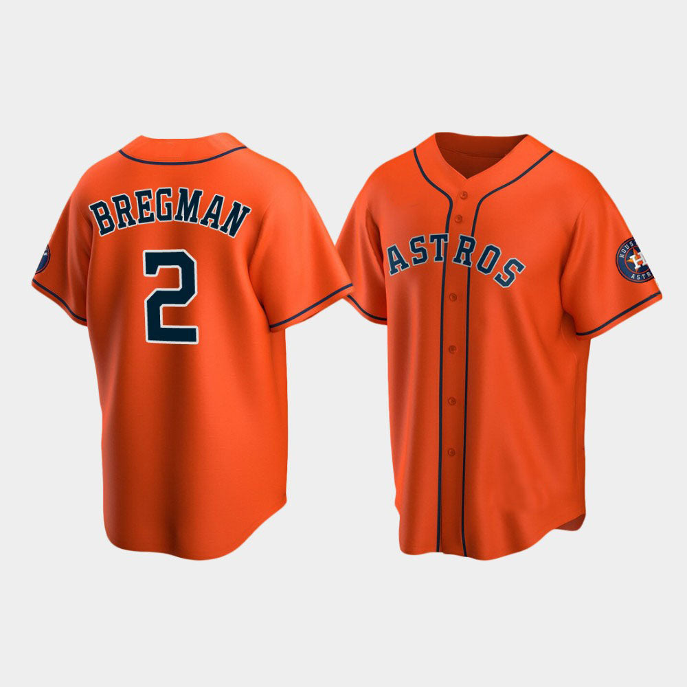 Baseball Houston Astros #2 Alex Bregman Orange Stitched Jersey baseball jersey product view 1