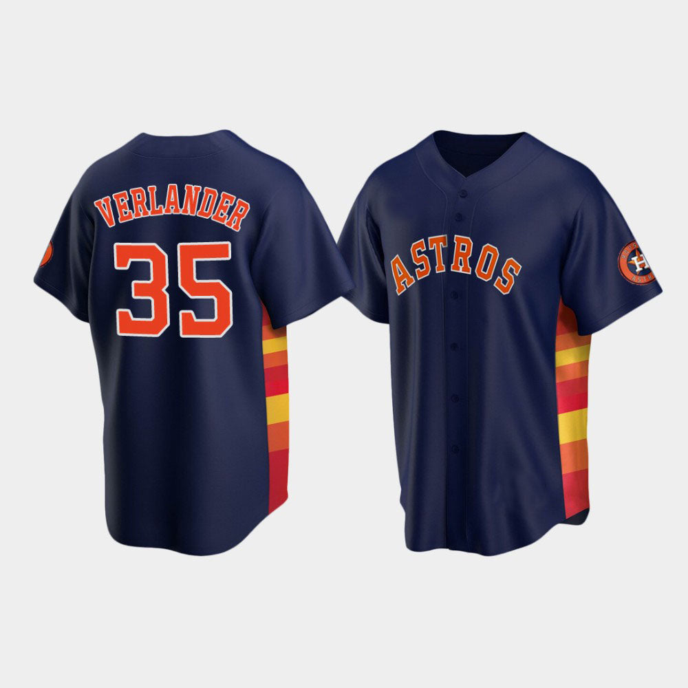 Baseball Houston Astros #35 Justin Verlander Navy Stitched Jerseys baseball jersey product view 1