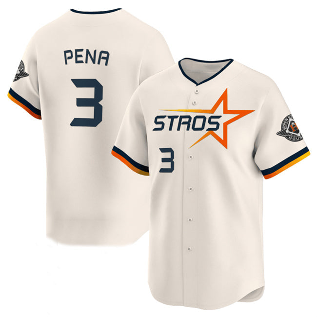Houston Astros #3 Jeremy Pena Cream 2025 City Connect Limited Stitched Baseball Jersey baseball jersey product view 1