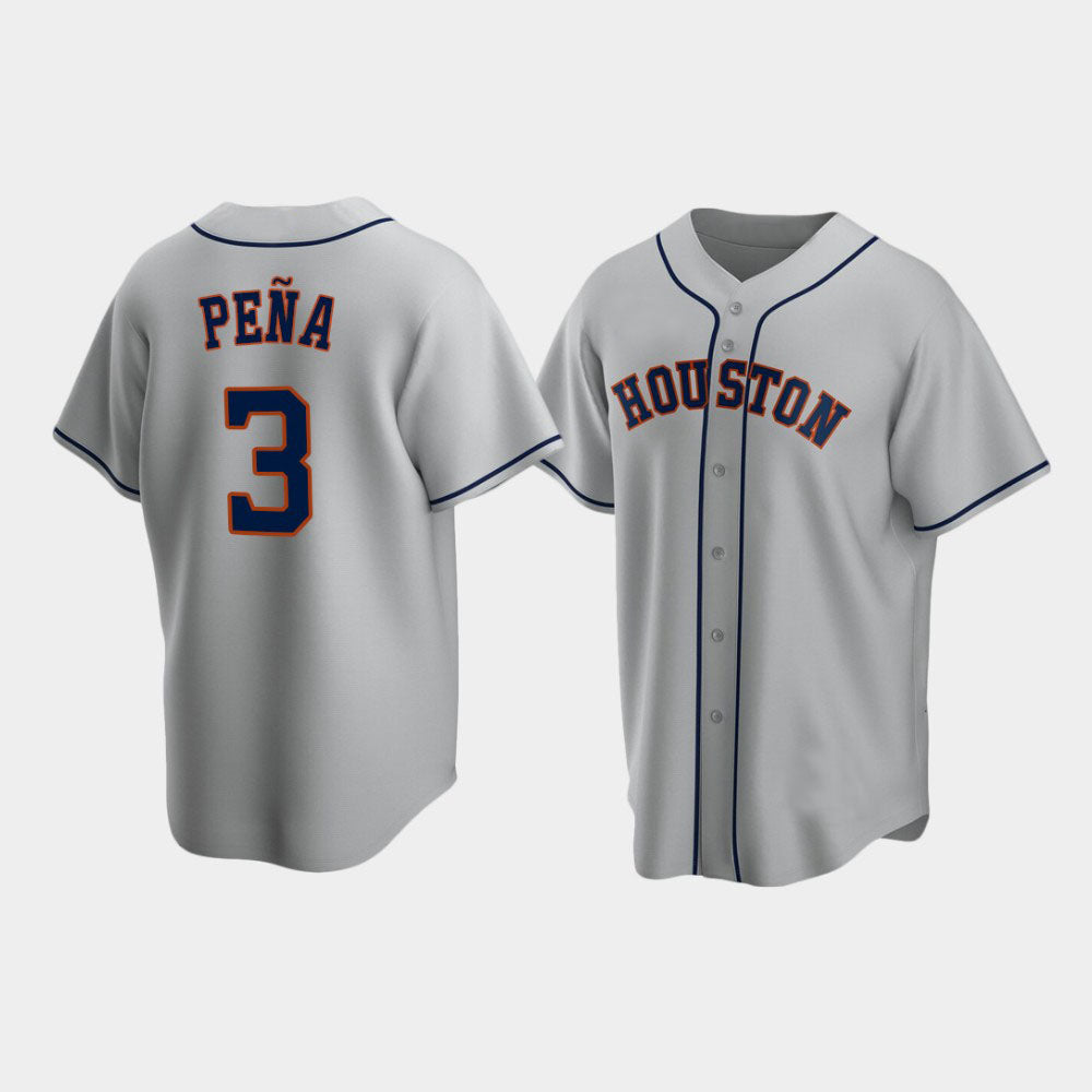 Baseball Houston Astros #3 Jeremy Pena Grey Stitched Jersey baseball jersey product view 1