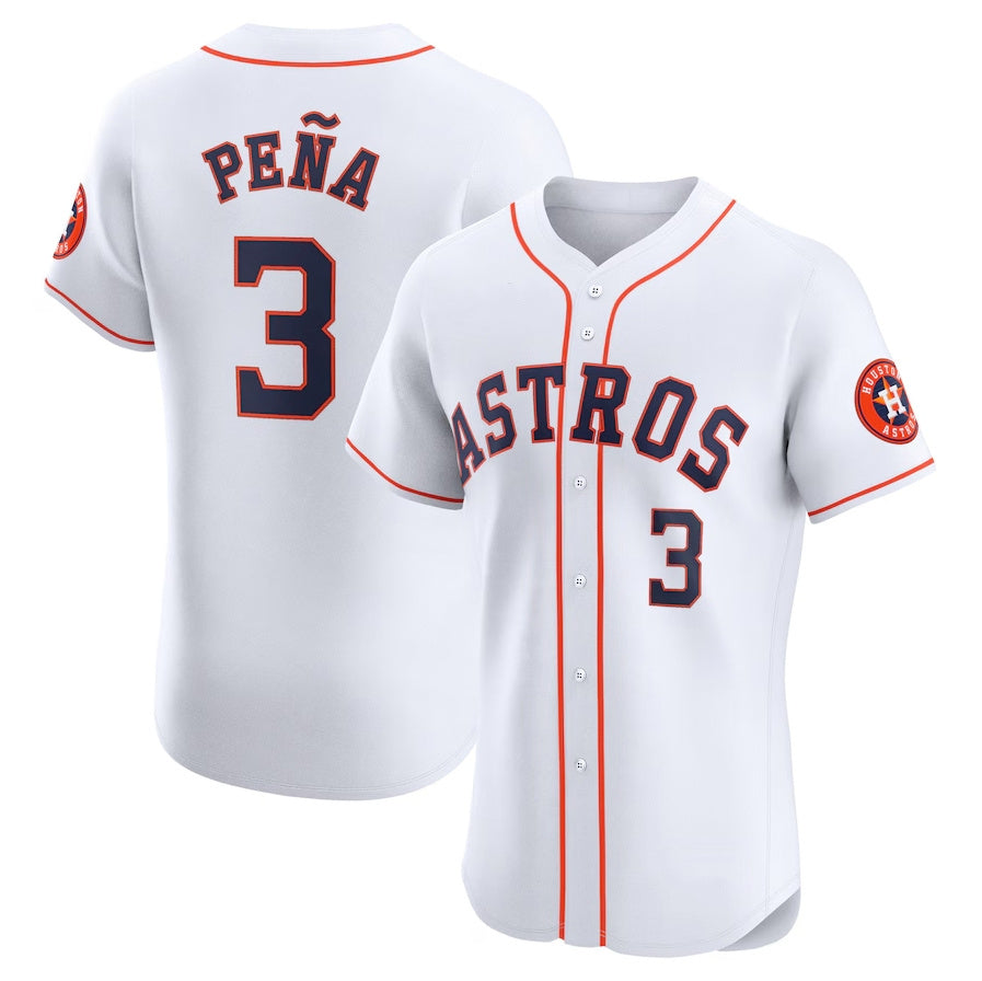Houston Astros #3 Jeremy Pe?a Home Elite Player Jersey - White Stitched Baseball Jersey baseball jersey product view 1