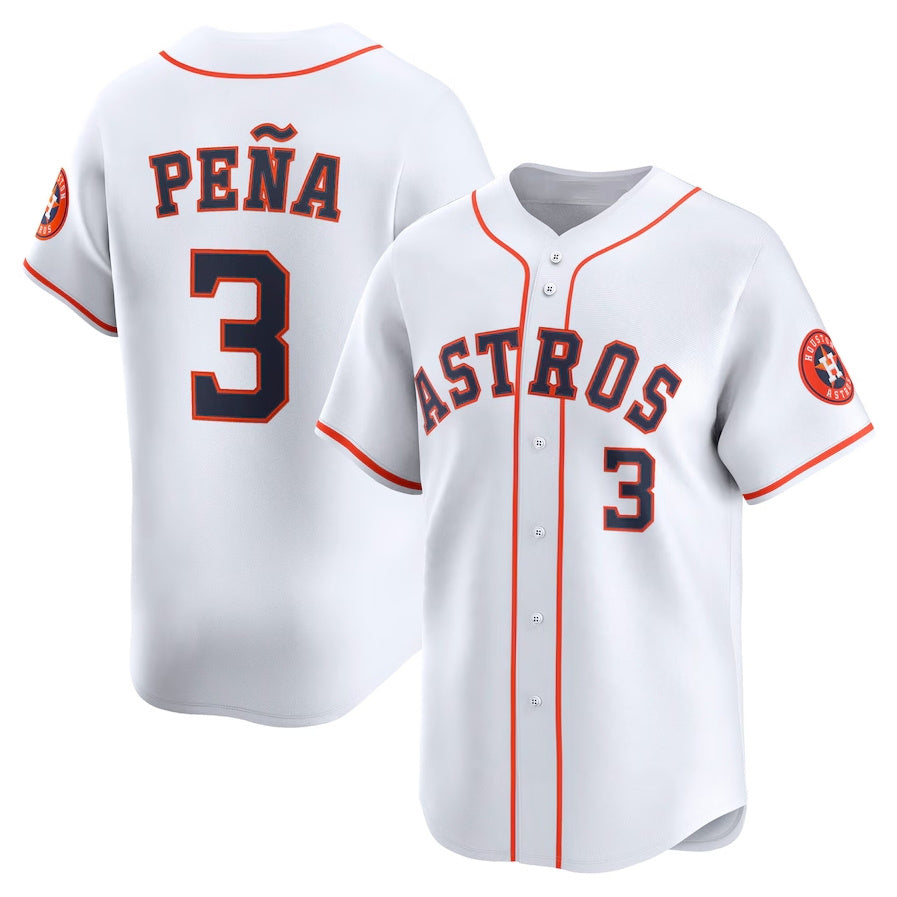 Houston Astros #3 Jeremy Pe?a Home Limited Player Jersey - White Stitched Baseball Jersey baseball jersey product view 1