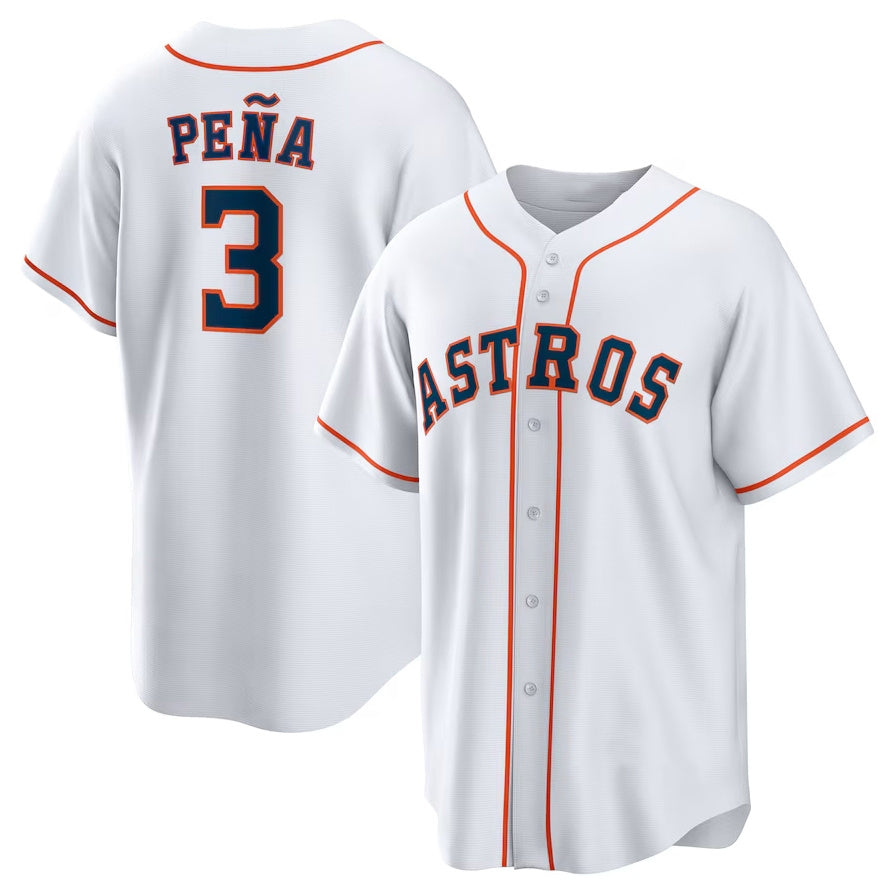 Houston Astros #3 Jeremy Pe?a Home Replica Jersey - White Stitched Baseball Jersey baseball jersey product view 1