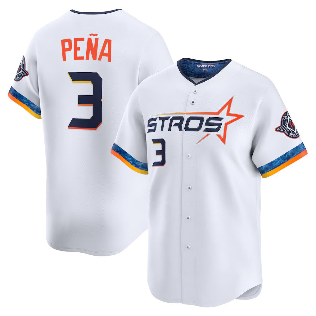 Houston Astros #3 Jeremy Pe?a White 2025 City Connect Limited Player Stitched Baseball Jersey baseball jersey product view 1