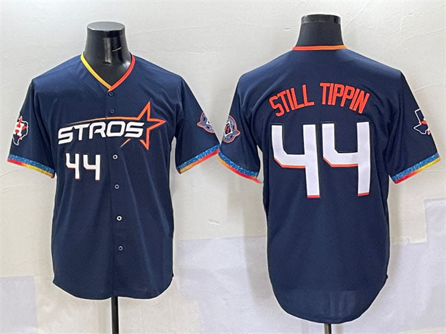 Houston Astros #44 Still Tippin Navy 2025 City Connect With Texas Patch Limited Stitched Baseball Jersey baseball jersey product view 1