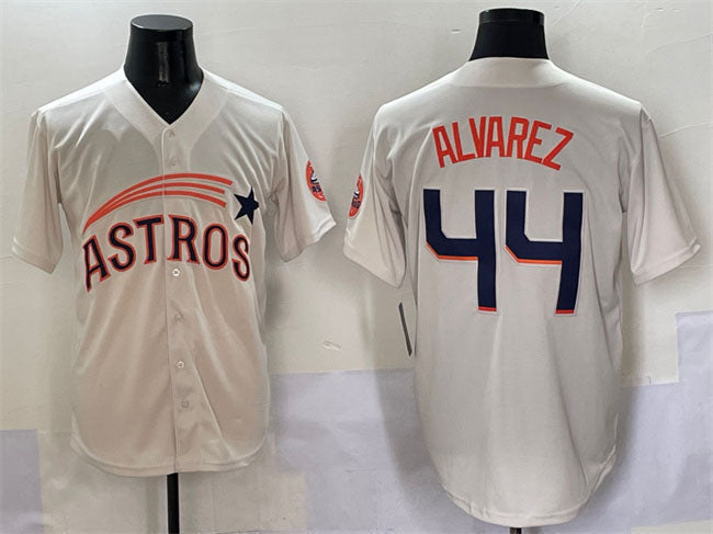 Houston Astros #44 Yordan Alvarez Cream Throwback Cooperstown Collection Limited Stitched Baseball Jersey baseball jersey product view 1