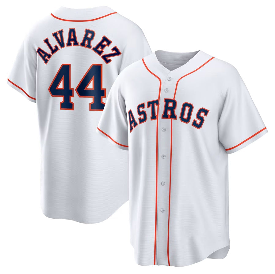 Houston Astros #44 Yordan ¨¢lvarez Home Replica Player Jersey - White Stitched Baseball Jersey baseball jersey product view 1