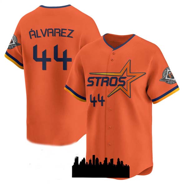 Houston Astros #44 Yordan Alvarez Orange 2025 City Connect Limited Stitched Baseball Jersey baseball jersey product view 1