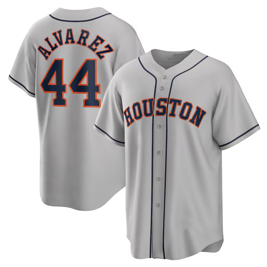 Houston Astros #44 Yordan ¨¢lvarez Road Replica Player Jersey - Gray Stitched Baseball Jersey baseball jersey product view 1