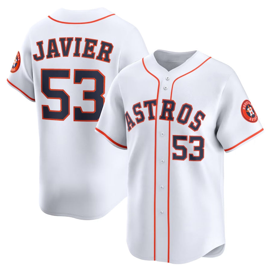 Houston Astros #53 Cristian Javier Home Limited Player Jersey - White Stitched Baseball Jersey baseball jersey product view 1