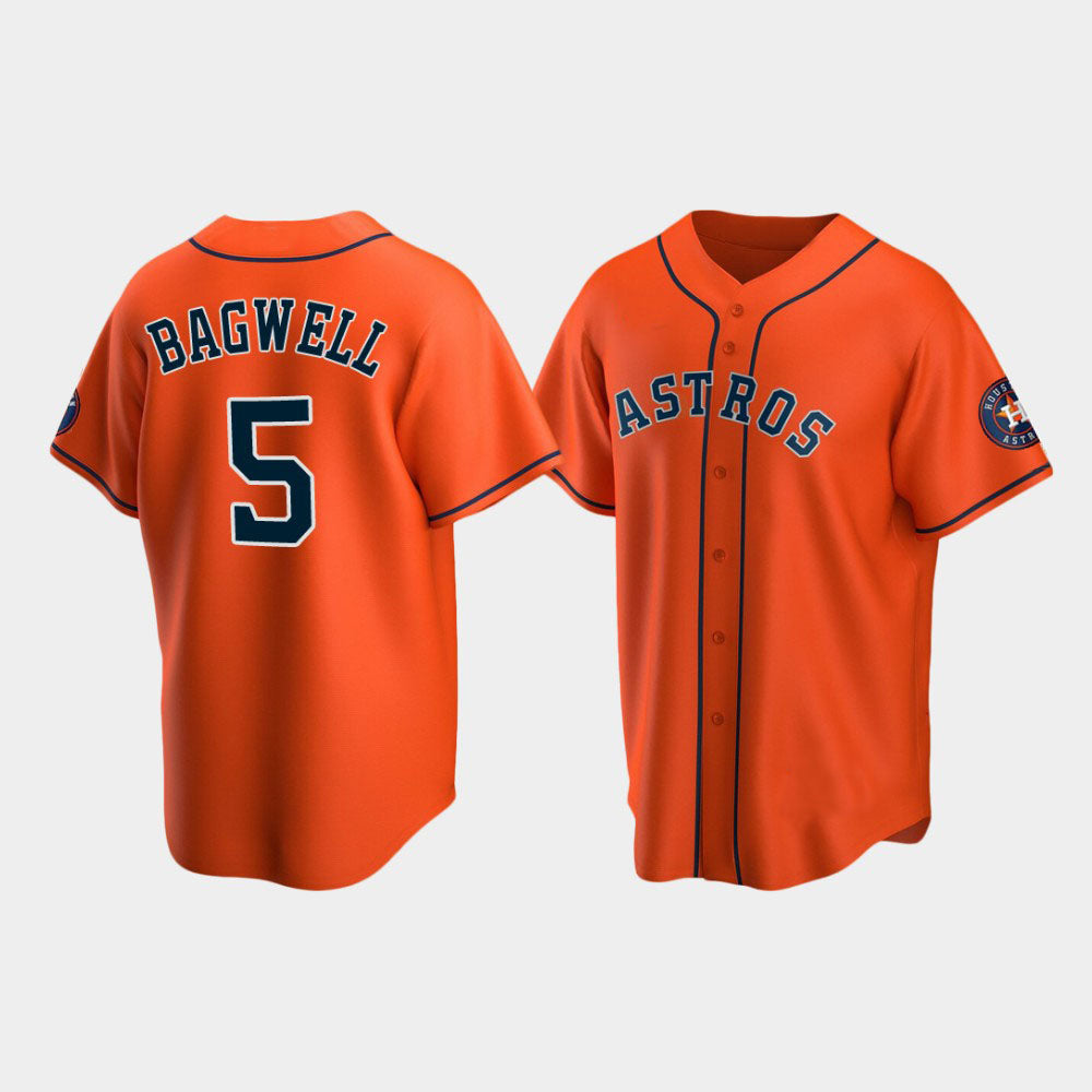 Baseball Houston Astros #5 Jeff Bagwell Orange Stitched Jersey baseball jersey product view 1