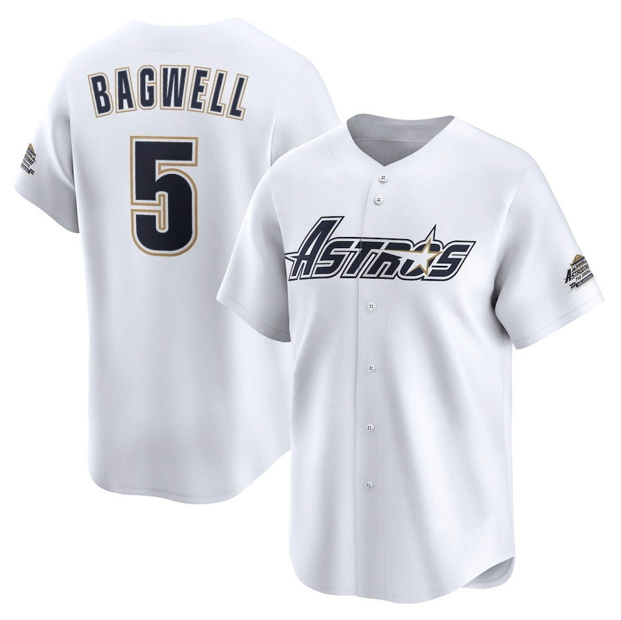 Houston Astros #5 Jeff Bagwell Throwback Cooperstown Collection Limited Jersey - White Stitched Baseball Jersey baseball jersey product view 1