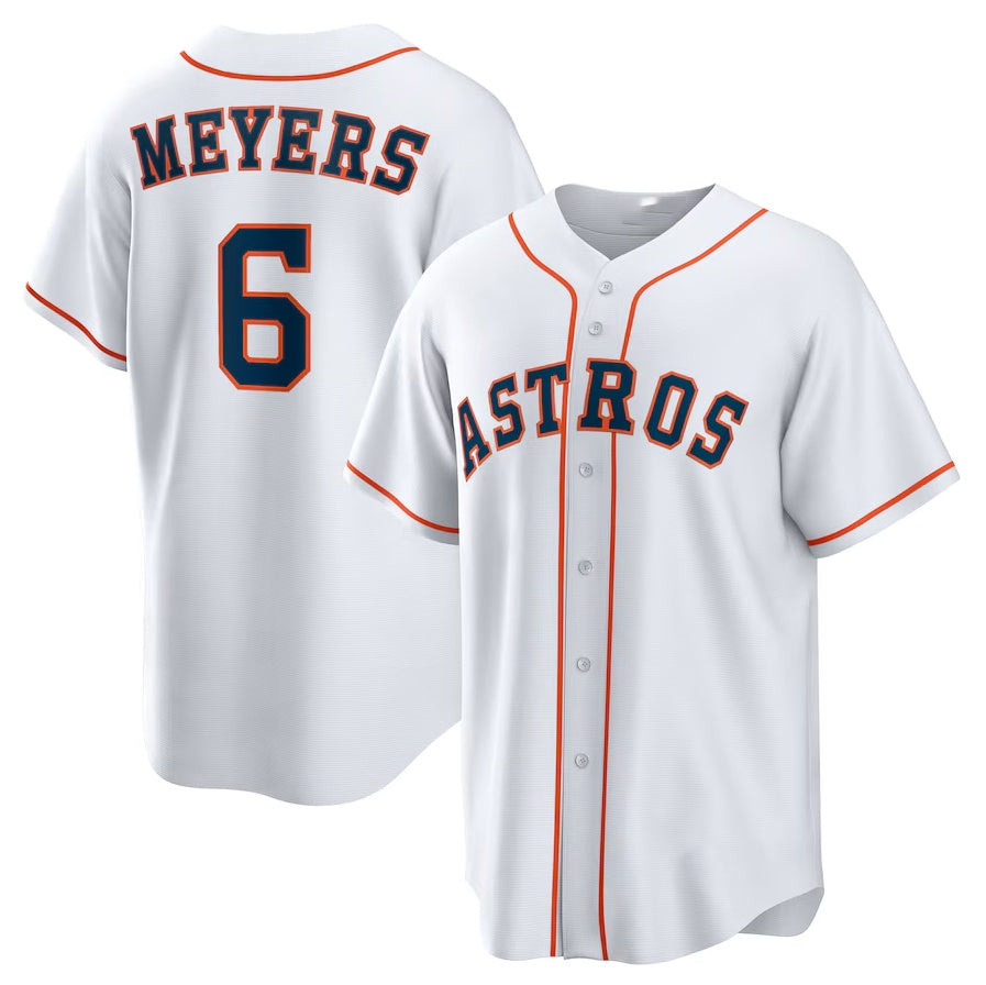 Houston Astros #6 Jake Meyers Home Replica Jersey - White Stitched Baseball Jersey baseball jersey product view 1