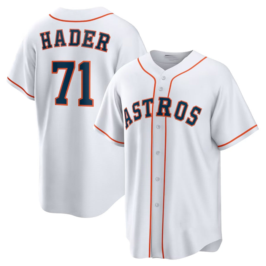 Houston Astros #71 Josh Hader Home Replica Player Jersey - White Stitched Baseball Jersey baseball jersey product view 1