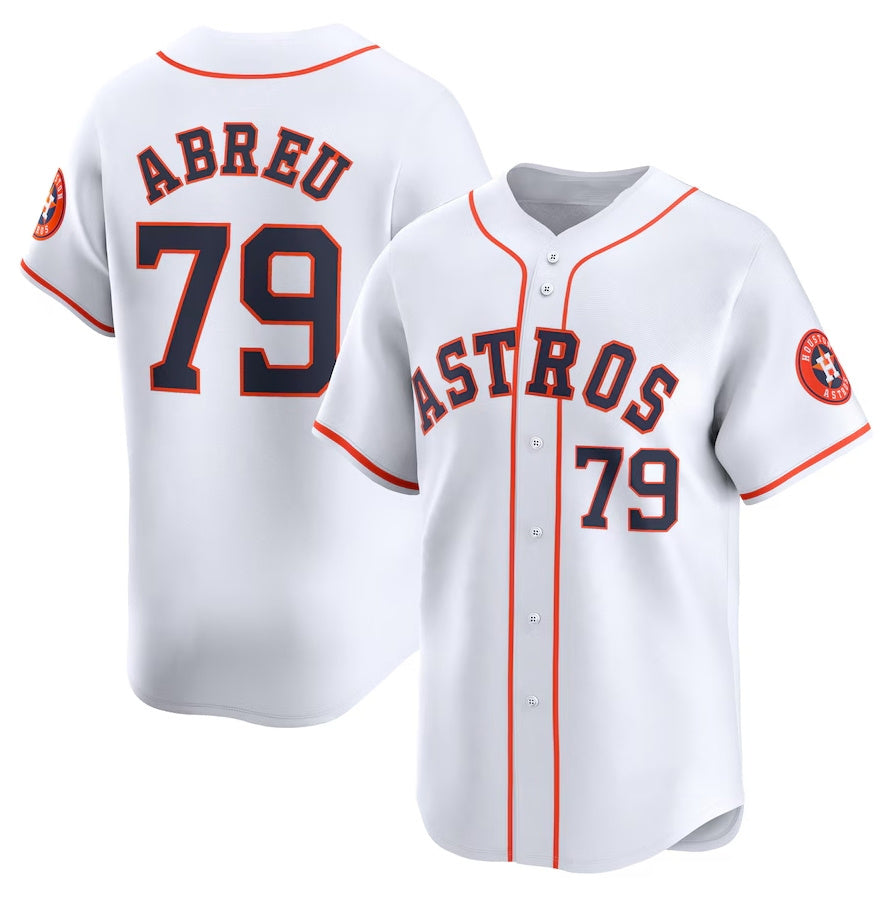 Houston Astros #79 Jose Abreu Home Limited Player Jersey - White Stitched Baseball Jersey baseball jersey product view 1