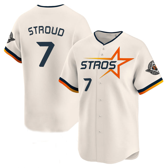 Houston Astros #7 C.J. Stroud Cream 2025 City Connect Limited Stitched Baseball Jersey baseball jersey product view 1