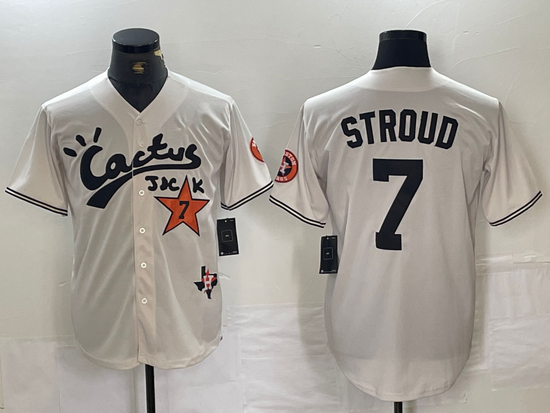Houston Astros #7 CJ Stroud Cream Cactus Jack Cool Base Jersey Baseball Jerseys baseball jersey product view 1