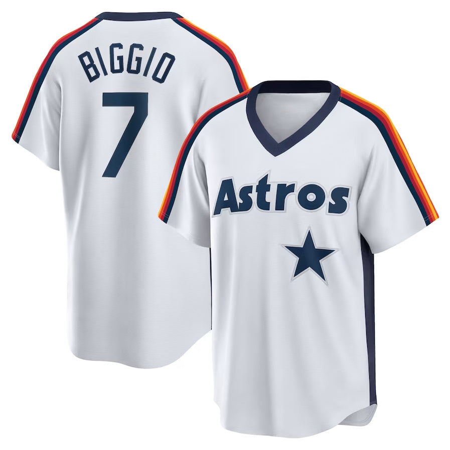 Houston Astros #7 Craig Biggio Home Cooperstown Collection Logo Player Jersey - White Stitched Baseball Jersey baseball jersey product view 1
