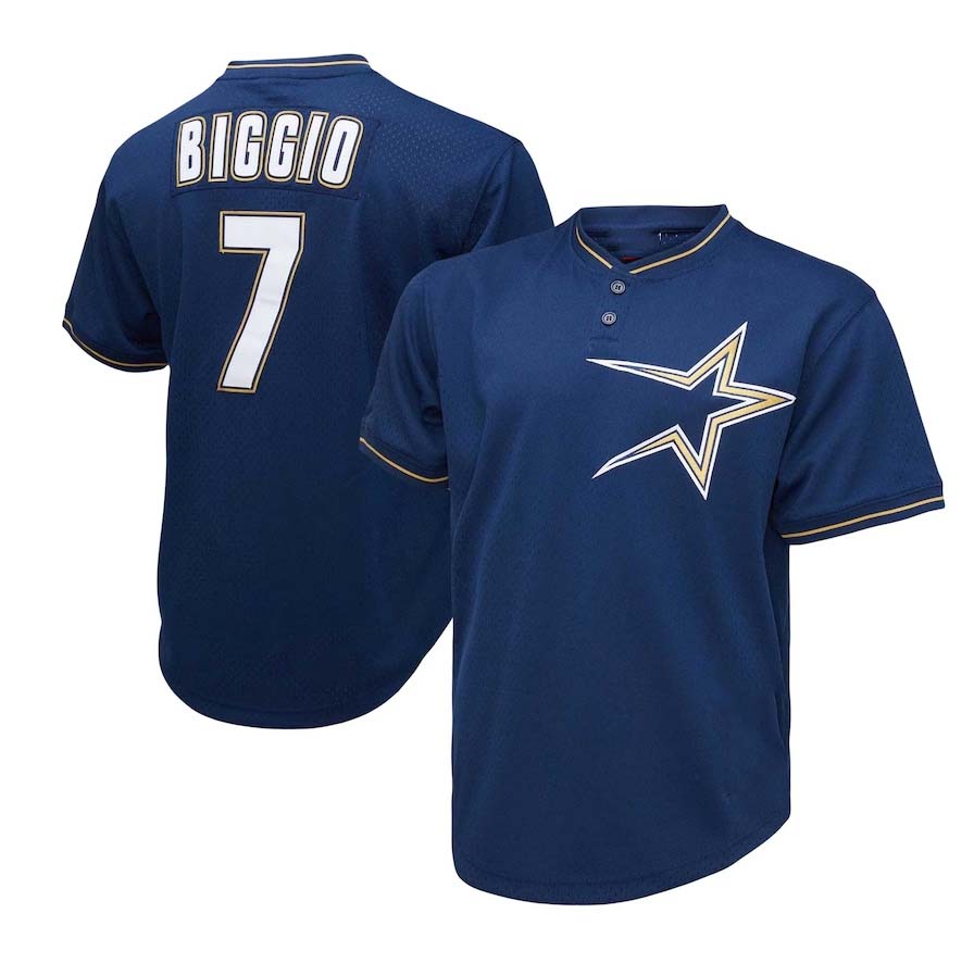 Houston Astros #7 Craig Biggio 1991 Cooperstown Collection Mesh Pullover Jersey - Navy Baseball Stitched Jerseys baseball jersey product view 1