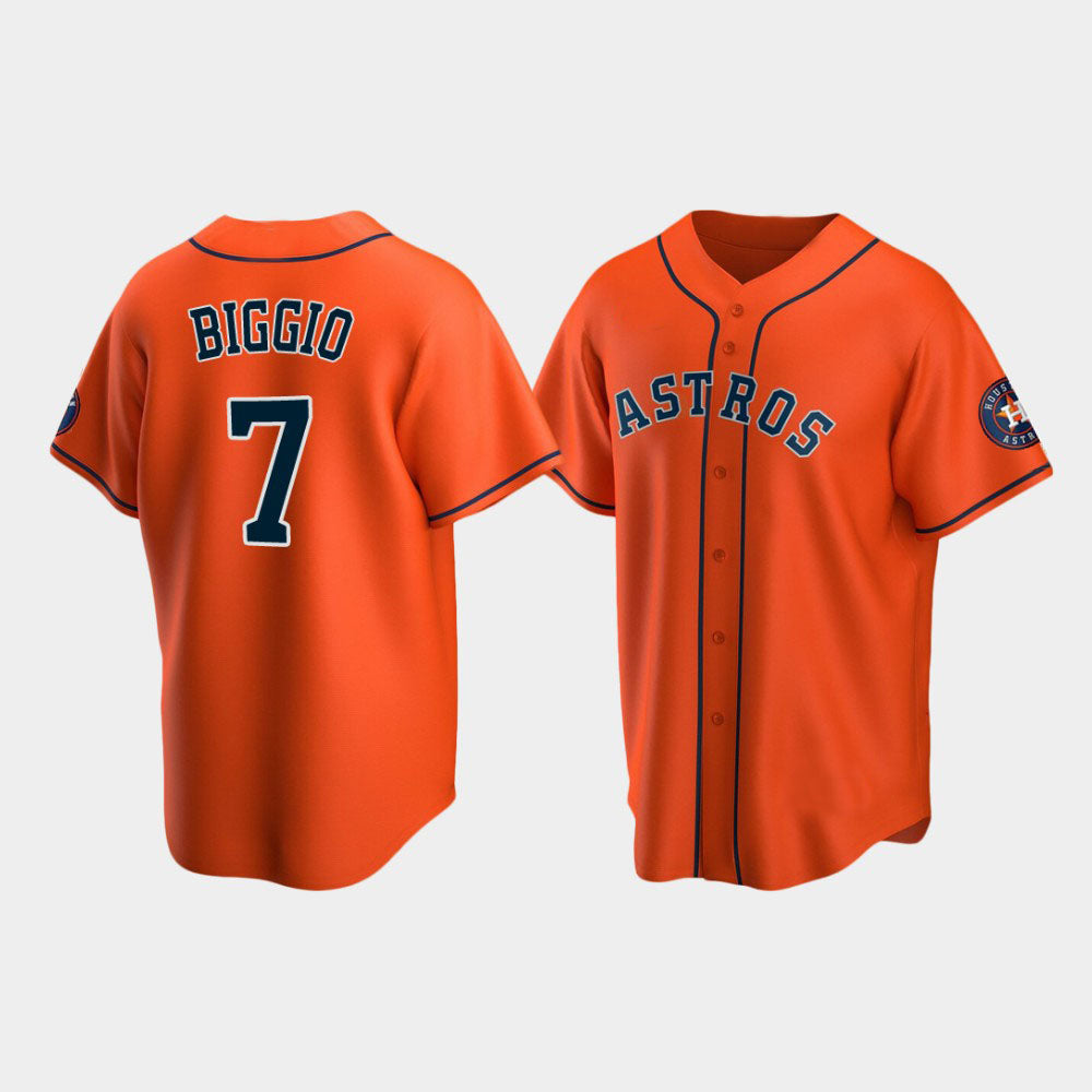 Baseball Houston Astros #7 Craig Biggio Orange Stitched Jersey baseball jersey product view 1