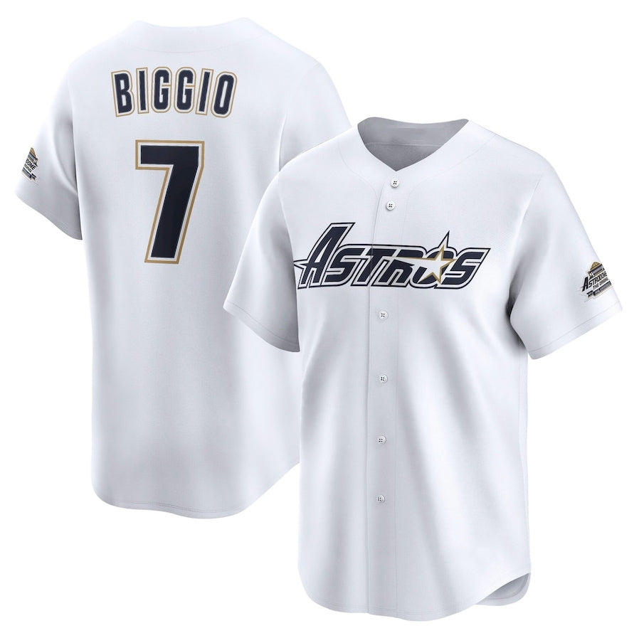 Houston Astros #7 Craig Biggio Throwback Cooperstown Collection Limited Jersey - White Stitched Baseball Jersey baseball jersey product view 1