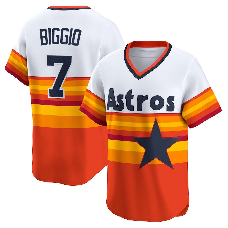 Houston Astros #7 Craig Biggio Throwback Cooperstown Collection Limited Player Jersey - White Stitched Baseball Jersey baseball jersey product view 1
