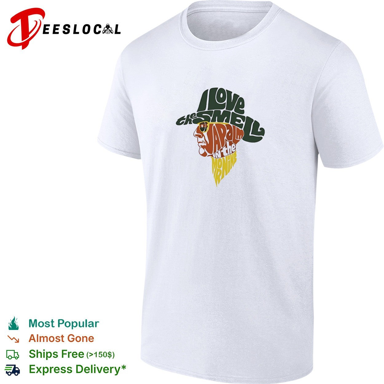 I love the Smell Napalm in morning cowboy head shape - Adult & Kids T-Shirts, Sweatshirts & Hoodies apparel design preview 1