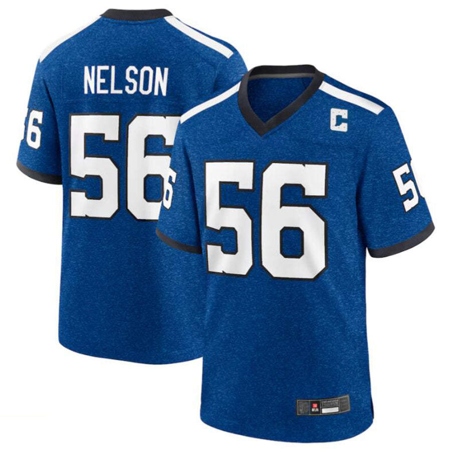 #56 Quenton Nelson Player IN.Colts Royal Alternate Game Football Jerseys football jersey product view 2