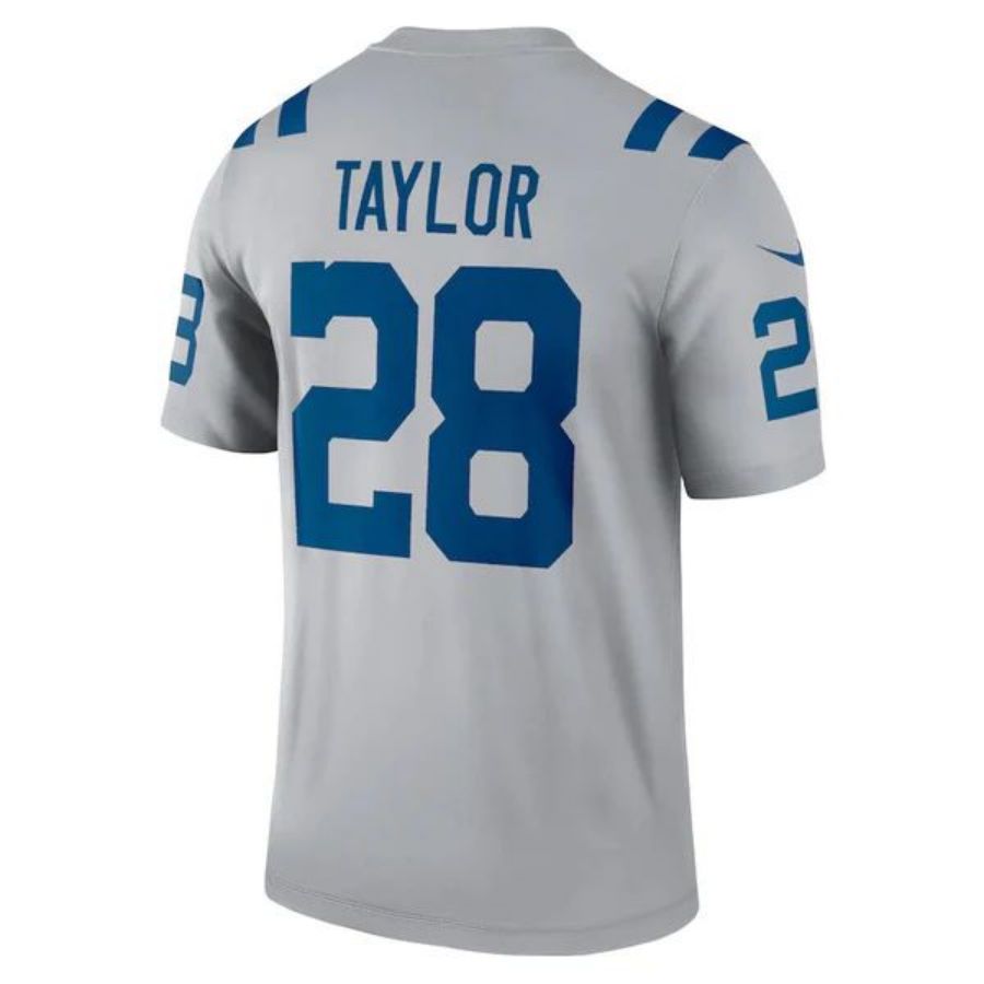 #28 Jonathan Taylor Player IN.Colts Gray Inverted Legend Football Jerseys football jersey product view 1
