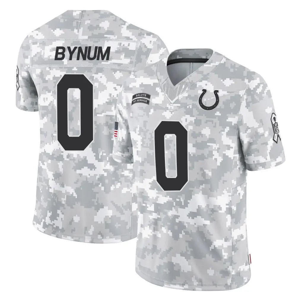 IN.Colts #0 Camryn Bynum Player Arctic Camo Salute to Service Limited Football Jerseys football jersey product view 1