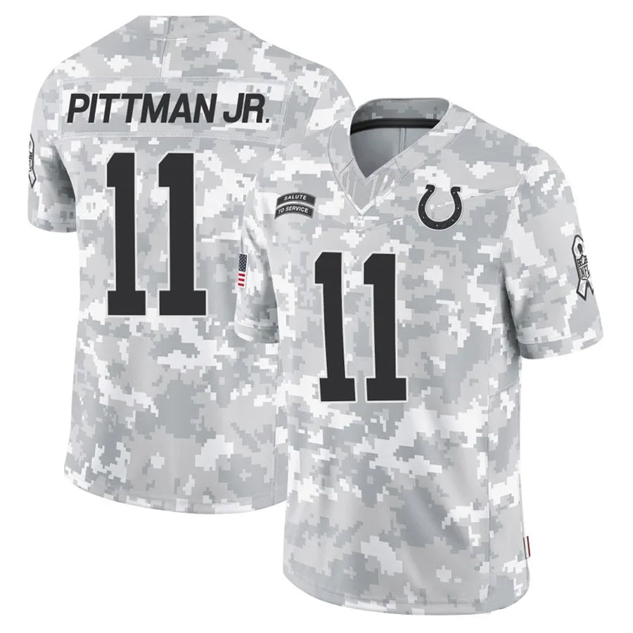 IN.Colts #11 Michael Pittman Jr. Player Arctic Camo Salute to Service Limited Football Jerseys football jersey product view 1
