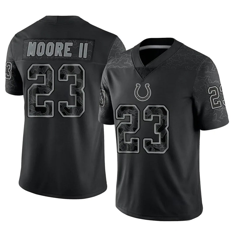 IN.Colts #23 Kenny Moore II Player RFLCTV Limited Black Football Jerseys football jersey product view 1