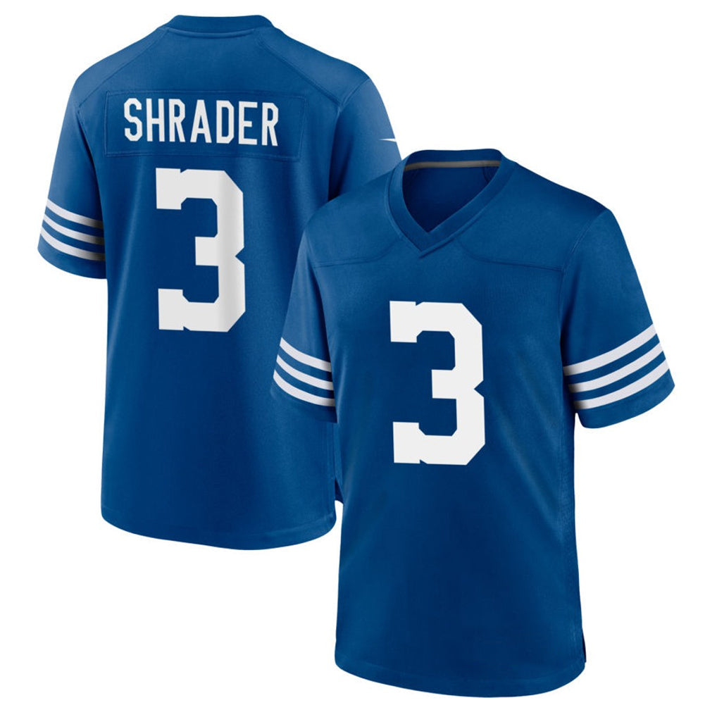 IN.Colts #3 Spencer Shrader Player Royal Alternate Game Football Jerseys football jersey product view 1